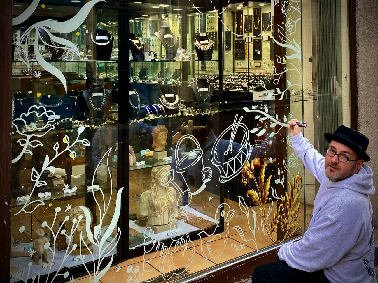 Conte de Noël sur les vitrines